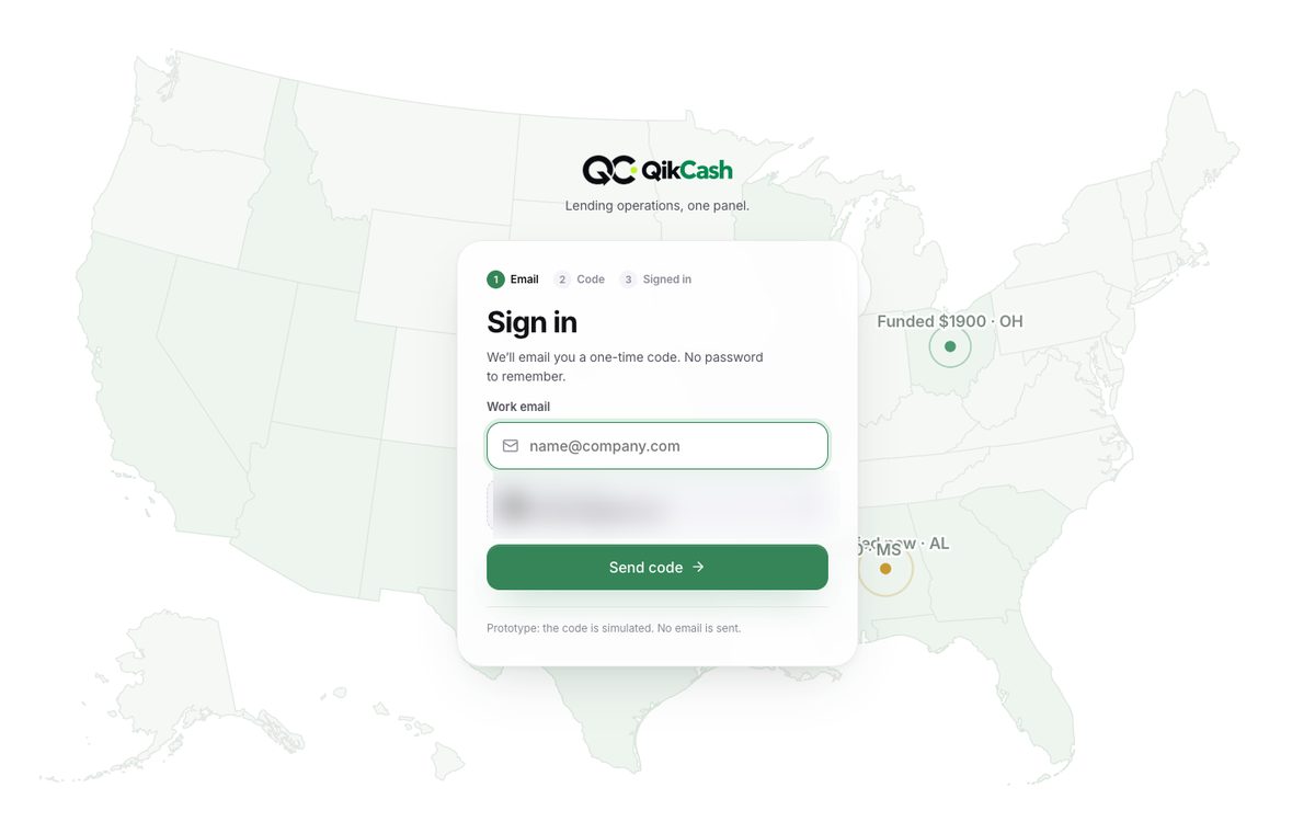QikCash sign-in